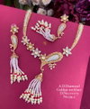 AD Diamond Designer Golden Necklace 4 Wholesale Price In Surat

